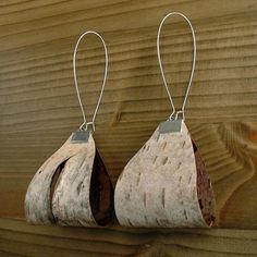 Birch Bark Earrings Brushed Sterling Silver