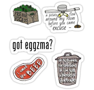 A Potato Flew Around My Room Before You Came Cine Potato Meme Vine Videos Room Stickers