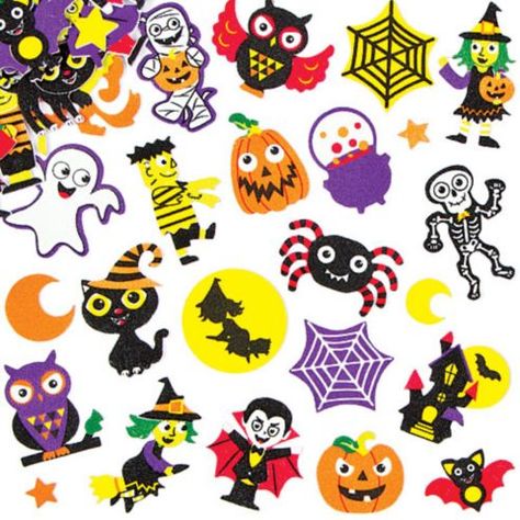 Pack of 120 and Decorations Party Bags Baker Ross Craft-It Bat Foam Stickers for Kids Halloween Crafts and Art Projects
