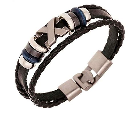 Genuino Cuero Pulsera tipo Esposa Brazalete surfista Stud Navidad Regalo De Cumpleaños