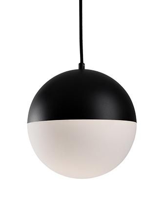 Single Orb Shaped Pendant With Black Dome Top And White Opal Gl Single Orb Shaped Pendant With Black