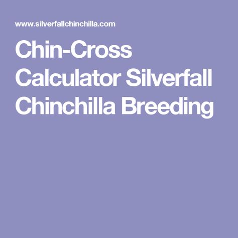 Chinchilla Growth Chart