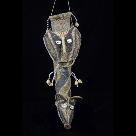 Very Large Phallocrypt With Clan Pig And Ancestor Face Gourds Face