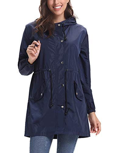 Veste de Pluie Femme Manteau Imperm/éable Poncho Pluie /à Capuche Zipp/é Cape de Pluie Manches Longues Coup Vent Raincoat pour Voyage Camping Randonn/ée Vacance Unisexe