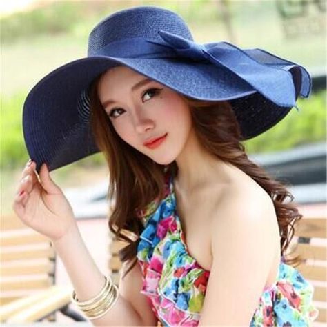 Fashion Children Flower Hit Casual Color Large Eaves Straw Beach Cap Straw Hats