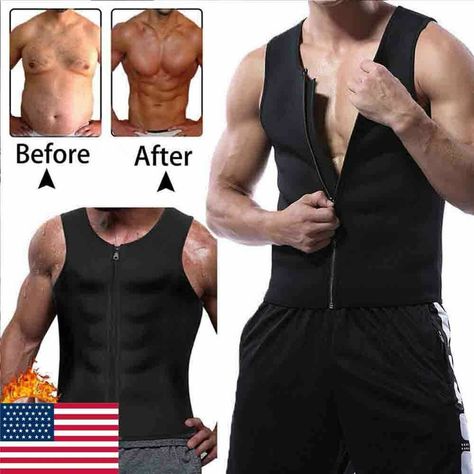 Women Zipper Neoprene Sauna Vest Ultra Sweat Shirt Body Shaper Slimming Tank Top