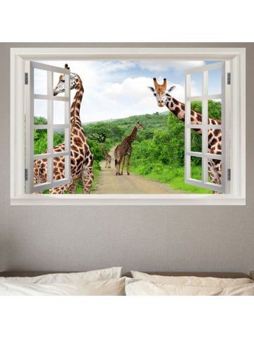 Forest Pathway Giraffes Print Decorative Wall Sticker Decor Stickers Prints Giraffe - Giraffe Print Wall Stickers Forest Pathway Giraffes Print Decorative Wall Sticker Decor Stickers Prints Giraffe - Giraffe Print Wall Stickers
