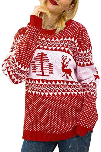 Unisex Ugly Christmas Sweater LED Light-Up Xmas Pullover Classic Fair Isle /& Reindeer