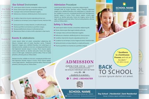 FREE tri-fold brochure for school File formats PSD, AI, CDR, PDF - sample preschool brochure FREE tri-fold brochure for school File formats PSD, AI, CDR, PDF - sample preschool brochure
