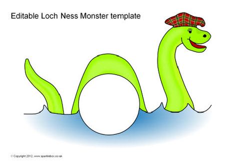 Editable Loch Ness Monster template (SB8832) - SparkleBox Uk - monster template Editable Loch Ness Monster template (SB8832) - SparkleBox Uk - monster template
