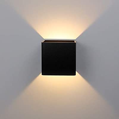 Aipsun Square Matte 10w Led Cob Modern Up And Down Wall Light Lamp For Indoor Mount Sconce Path Staircase Lighting Black Lamps Staircase Wall Lighting, How To Install A Wall Light Fixture Without Box