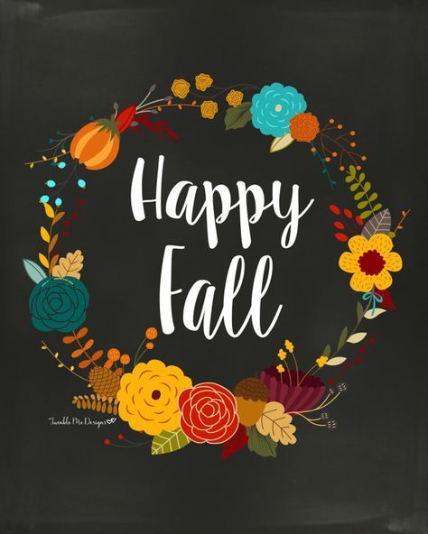 Fall Chalkboard Printable Fall Print Happy Fall Printable | Etsy | Fall chalkboard, Happy fall, Fall printables