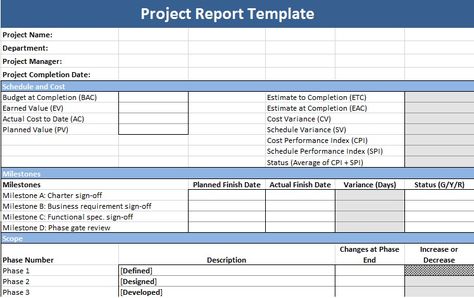 Project Management Status Report Template Management Templates - project report template Project Management Status Report Template Management Templates - project report template