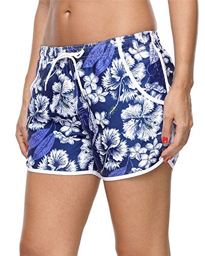 ALove Womens Solid Stretch Board Shorts Swimwear Quick Dry Swim Shorts Swimsuit Bottom