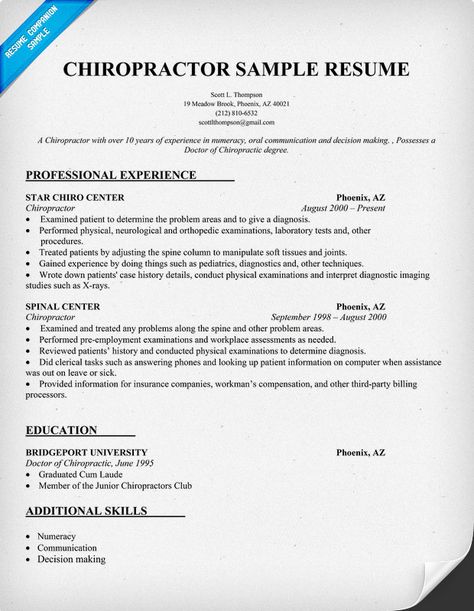 Chiropactor Resume Sample ( resumecompanion) #health - chiropractor resume Chiropactor Resume Sample ( resumecompanion) #health - chiropractor resume