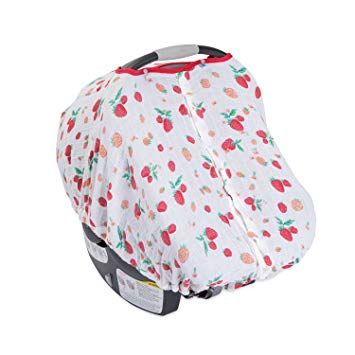 Little Unicorn Cotton Muslin Car Seat Canopy Strawberry Review Seats Toddler Gear Little Unicorn Cotton Muslin Car Seat, Muslin Car Seat Cover