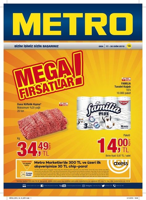 Metro Market Indirim Dergisi 17 30 Ekim 2019 Kampanyabul Org Ekim Stand Mikser Kiwi