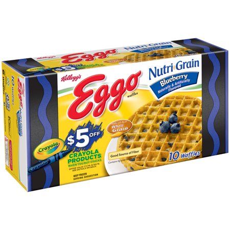 Eggo Nutri Grain Good Source Of 9 Vitamins And Minerals Blueberry Waffles 1 23 Oz Box 10 Ct Frozen Walmart Com Blueberry Waffles Nutrigrain Eggo