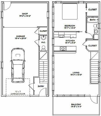20x40 House 1 Bedroom 5 Bath 053 Sq Ft Floor Plan Model 6h Garage Apartment Plans Garage Apartment Floor Plans, Draw Up House Plans