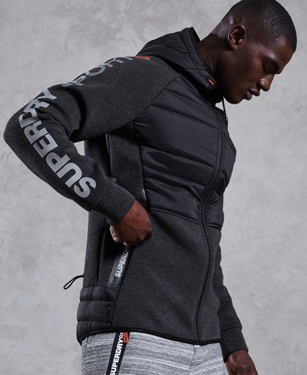 Superdry Sport Palestra Tech Stretch ZIPHOOD CARBON BLACK SMALL