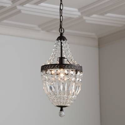 Rupelmonde 3 Light Semi Flush Mount Reviews Birch Lane Crystal Fixture Small Chandelier Crystal Chandelier, Small Bathroom Chandeliers Flush Mount