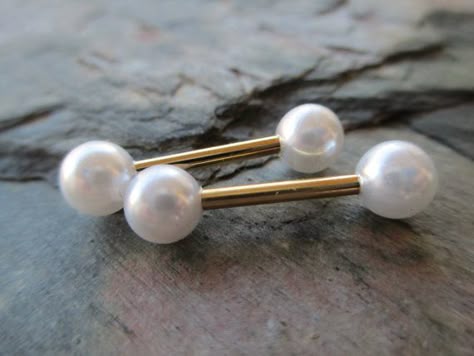 1 Paire Antique mamelon Barbell Acier Inoxydable 316 L nipplering avec imitation opale