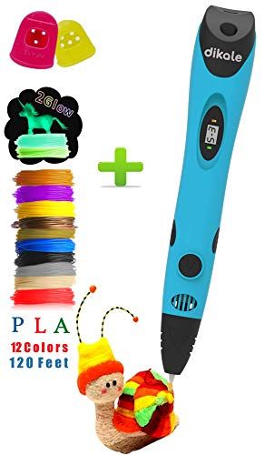 Perfect 3D Printing Dikale 3D Pen with 12 Colors 120 Feet PLA Filament Refills