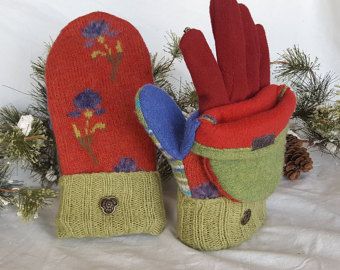 ON SALE!!!!! Felted wool recycled sweater Glittens ON SALE!!!!! Felted wool recycled sweater Glittens