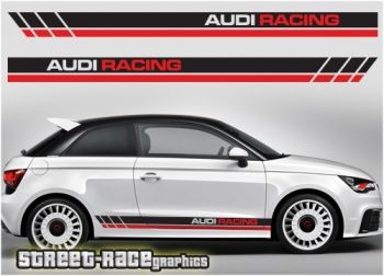 Audi A1 Racing Stripes Graphics Stiker Mobil Mobil Stiker