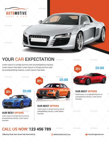Automotive Car Sale Flyer Template Car Advertising Design Sale