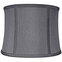 Urbanest Softback Drum Lampshade Faux Silk 10x11x8 Gray Urbanest Softback Drum Lampshade Faux