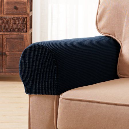 Pack of 2 Polyester Spandex Armrest Slip Covers Armchair Sofa Arms Protector