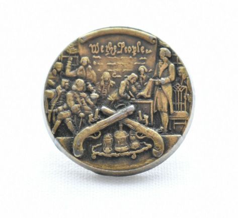 We The People Constitution Square Tie Bar Clip Clasp Tack Silver USA