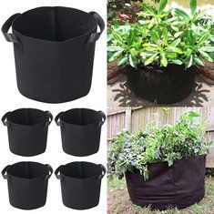 Zeen 5-Pack 5 Gallon Grow Bags Aeration Fabric Pots with Handles for Nursery Garden and Planting