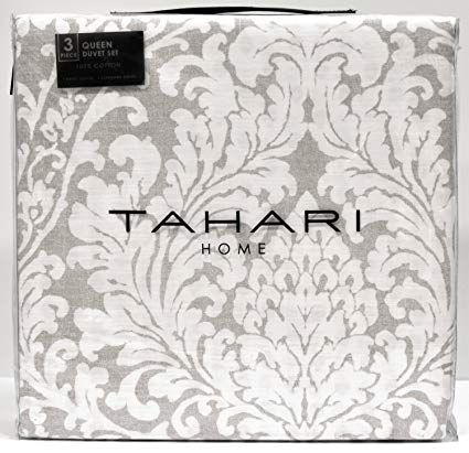 Tahari Home Vintage Damask Ornate Scroll Luxury Duvet Cover 3