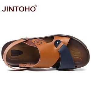 43 99 Jintoho 2018 Yeni Sandalet Terlik Ucuz Hakiki Deri Erkek Sandalet Plaj Deri Erkek Sandalet Casual Beach Shoes Mens Sandals Casual Casual Shoes Outfit
