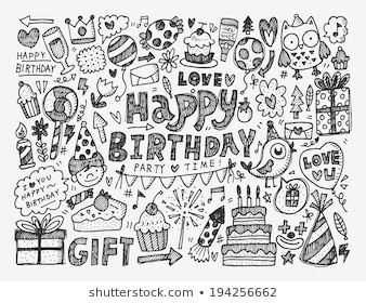 落書き風誕生日パーティの背景 のベクター画像素材 ロイヤリティフリー ベクター画像 アルバム アイデア 落書き 落書き風誕生日パーティの背景 のベクター画像素材 ロイヤリティフリー ベクター画像 アルバム アイデア 落書き