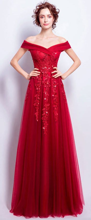 Robe epaule dénudée rouge sales