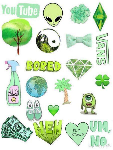 20 Trend Terbaru Sticker Tumblr Aesthetic Green Aneka Stiker Keren