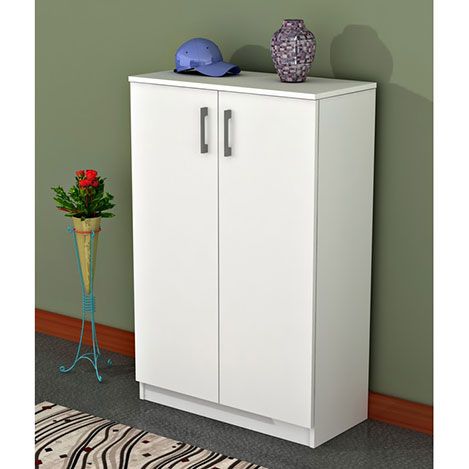 Comfy Home 3 Rafli Ayakkabilik Beyaz Shoe Cabinet Home Office Furniture Entry Cabinet