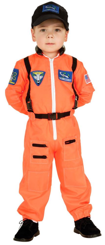 NASA Inspired Astronaut Jacket Child Costume Orange