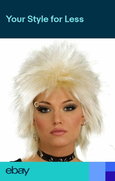 Adult PUNK WIGs Rocker Diva Black Roots Rock Chic Fancy Dress Mohican Accessory Adult PUNK WIGs Rocker Diva Black Roots Rock Chic Fancy Dress Mohican Accessory