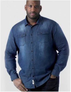 Chemise en jean pour homme, grande taille : du 3XL au 8 XL. #chemise #D555 #tendance #hommefort. | Chemise jean homme, Chemise en jean, Chemise grande taille