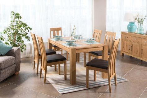 Um Light Oak Extendable Dining Table Turin Ez Living