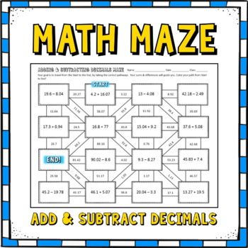 Self checking math worksheets decimals