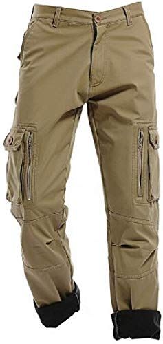 YYG Mens Casual Cotton Plus Size Multi Pockets Relaxed Fit Outdoor Cargo Pants