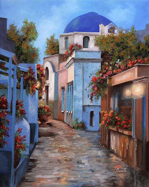 Mattina In Grecia Art Print by Guido Borelli
