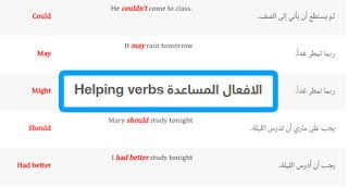 شرح الدرس الخاص بالأفعال المساعدة في اللغة الإنجليزية