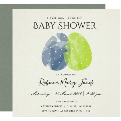 Baby Shower Invitations Boxwood Watercolor