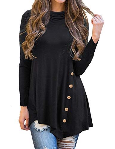 Blouse Long Sleeve Buttons Casual T Shirt Women's Asymmetrical Tunic Tops Blouse Long Sleeve Buttons Casual T Shirt Women's Asymmetrical Tunic Tops